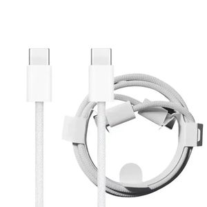 Flätad 1M 3ft 60W 3A Typ C till USB C PD-datakabel USB-C Snabbladdningskablar för Samsung S24 S22 S23 Plus Ultra Xiaomi Huawei Mobiltelefon