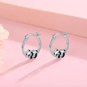 Stud Earrings 2023 Fashion Cute Panda Epoxy Cartoon Animal Versatile Light Luxury Ladies Party Jewelry