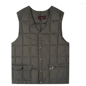 Gilet da uomo Gilet da uomo autunno inverno Gilet da uomo termico multitasche Gilet bianco anatra ultraleggera senza maniche Colletto alla moda