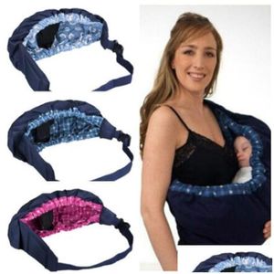 Carriers Slings Zaini Marsupio per neonati Ddle Sling Infant Nursing Papoose Pouch Front Carry Wrap Puro cotone Allattamento al seno Dh8Qx