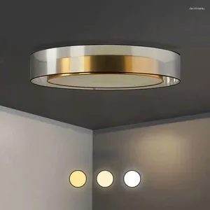 Taklampor modern nordisk designlampa ledande ljuskrona glas enkel atmosfär ringhänge belysning vardagsrum sovrum mässing