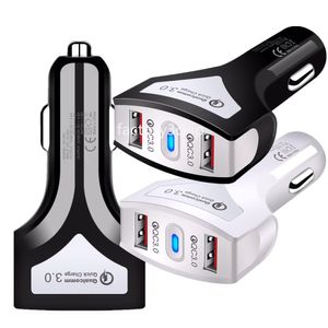 Snabb snabb laddning 36W Dual USB QC3.0 Car Charger Vehicle Auto Power Adapters för iPad iPhone 11 12 13 14 15 Pro Samsung S23 S24 HTC F1