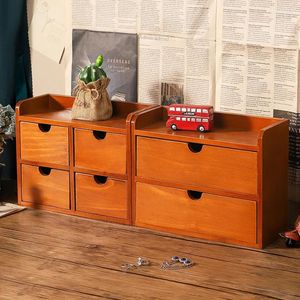 Kitchen Storage Retro Solid Wood Old Wooden Box Drawer Multi-layer Office Desktop Sundries