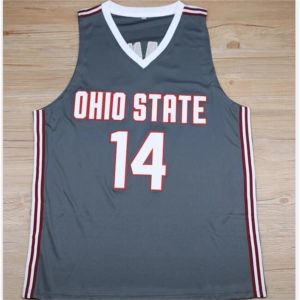 Nikivip Ohio State Buckeyes College #14 Joey Lane Basketballtrikot Herren Ed Custom Number Name Graue Trikots