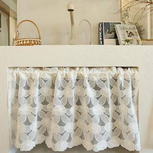 Tenda americana bianco latte mantovana piccola finestra cucina voile mezzo drappo antipolvere decorazione per la casa portico tasca per asta speciale #E