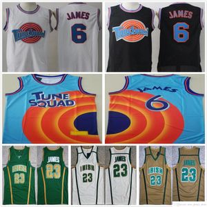 Ed NCAA MENS Vintage Basketbol Forma Koleji St. Vincent Mary Lisesi İrlandalı #23Lebron Jersey Tune Squad Looney Monstars Uzay J