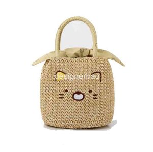 Daily Necessities Appendix A-jolie High Quality Straw Woven Material Embroidery Process Bow Girl Heart Beach Handbag