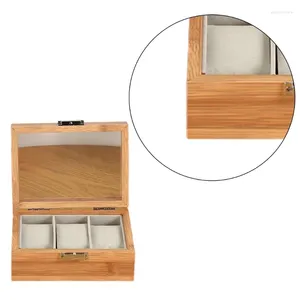 Jewelry Pouches Watch Storage Box Display Case Holder With Clear Lid Perfect Gift For Woman And Men F19D
