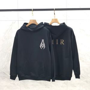 23FW ABD Erkekler Logo Rhinestone Hoodie Sonbahar Kış Kaykay UNISEX SICEDED HOVED SCREOver Sweatshirt