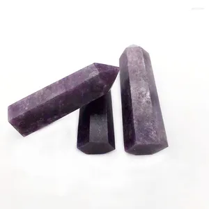 Decorative Figurines Wholesale Polished Reiki Crystal Quartz Wands Lepidolite Purple Mica Point For Home Decoration