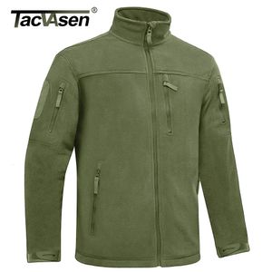 Men's Jackets TACVASEN Winter Tactical Fleece Jacket Mens Zipper Pockets Jacket Thermal Warm Security Full Zip Fishing Work Coats Outwear Tops 231201