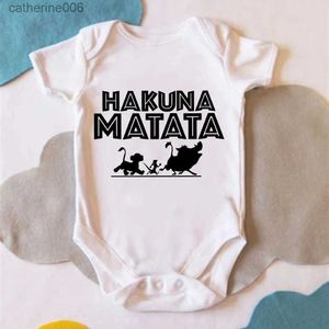 مجموعات الملابس Hakuna Matata ملابس الأطفال حديثي الولادة الأطفال ملابس الأطفال الصغار الأسد الأسد BEBE ROMPER BEMSUTUTITS DROPSISHIPL231202