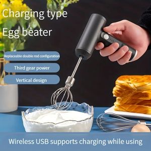 1pc, Electric Hand Mixer With Whisk, USB Chargeable Egg Beater, Multifunctional Electric Hand Mixer, For Cream Making, Baking, Cooking, Baking Tools, Kitchen Accessories