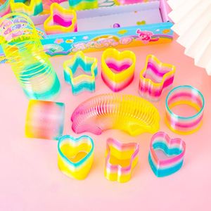 Andra evenemangsfestleveranser 12 PCS Mini Rainbow Magic Springs Multi-Shape Sortment for Boys Girls Birthday Party Prize Favors Goodie Bag Pinata Gifts 231202