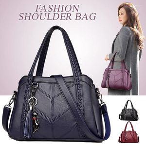 Evening Bags Women Cross Body Shoulder Pu Leather Middle-Aged Mother Bag Simple Retro Handbags Tote Messenger Satchel