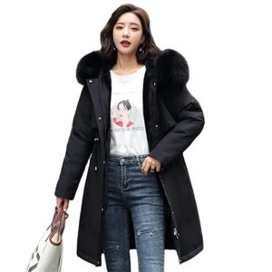 Womens Fur Faux Fashion Coat Winter Fake Collar Overdimensionerad långjacka Kvinna VARM FINNING KVINNA PULDER PARKAS MUJER 2024 231202