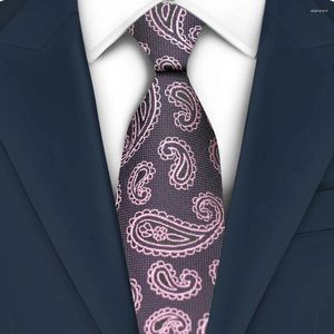 Bow Ties Purple Green Paisley Men's Tie Luxury Wide Floral Plaid Neck For Men Wedding Bussiness Party Slyckig gåvor