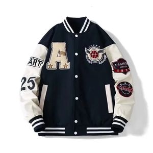 Herrenjacken, Jackenmäntel, neutrale Knochen-Baseball-Patch-Arbeitsjacke, Herren-Lederakademie, Harajuku, Damen-Universität, Straßenkleidung, Jump-Bomber, Hip-Buchstabe 231202