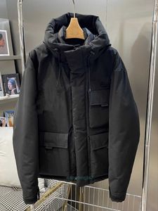 Parkas 2023 Neue Koreanische North Face Arbeitskleidung Mit Kapuze Zipper Tasche Einfarbig frauen Gans Unten Mantel