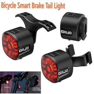 Bike Lights Bicycle Smart Brake Tail Light MTB Road Auto Sensing SB Rechargeable IPX6 Waterproof LED Warning Rear Lamp 231202