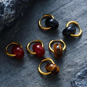 Hoop Earrings Onyx Unique Earring Red Chinese