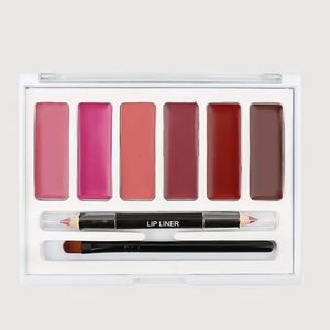 Läpppennor Anpassad etikett Makeup Matt Fuktig långvarig grädde Lipstick Palette Vattentät naken Velvet Lip Gloss Lipliner Pencil Partihandel 231201