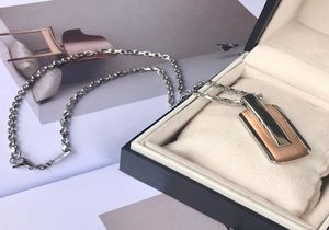 Naszyjniki designerskie klasyczne męskie naszyjnik butikowy złożony z rafinowanej stali i tytanu TOP Prezent Opcjonalne oryginalne pudełko1262371