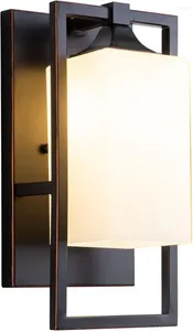 Duvar lambası Bronz Sconces Aydınlatma 1-E26 Işıklar Banyo Süt Cam Işık Armatürleri Kapalı Vanity Koridor Yatak Odası Yemek Odası Kapı