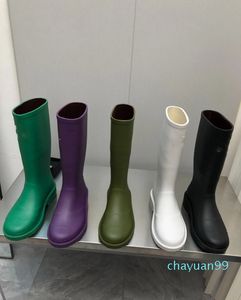 Rain Boots Season Proof Water Women's Knee Medium Tube Thick Bottom Chimney British Style Martin Shoes