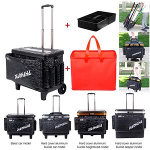 Fishing Accessories Barrel Box with Wheels Large Capacity Tackle EVA Rod Lure Tool Storage Organizer 231202