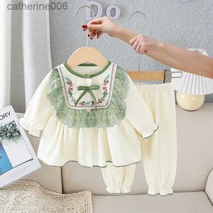 Conjuntos de roupas de roupas de dormir de bebê de roupas de cama de pãezas de pm -made de roupas de noite de roupas de noite de roupas de cabeceira com manga de pijama de pãezinhos