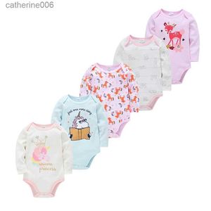 Kläder sätter honungzon 5st/set baby flicka rompers tryck enfant jumpsuits sommar spädbarn pyjamas småbarn pojke kläder mode ropa bebel231202