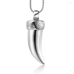 Pendant Necklaces Megin D Punk Simple Personality Animal Teeth Titanium Steel Pendants For Men Women Couple Friend Fashion Design Gift