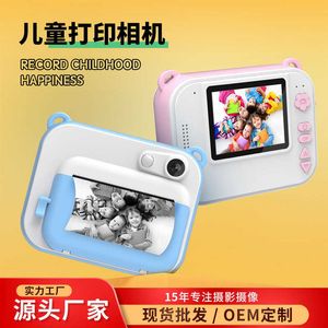Kamery dzieci Instant Print Kamera z termicznym papierem do drukowania dla dzieci 1080p wideo zdjęcie świąteczne zabawki Q230831