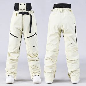 Esqui bib calças snowboard macacão homens calças de neve mulher caminhadas ao ar livre à prova de vento à prova dwindproof água quente roupas de esqui 231202