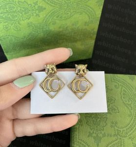 Double Letter Stud Women Famous Designer Earring Gold Plated Fashion Studs Valentine Gift Eardrop3203785