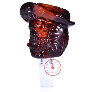 Latest Smoking Colorful Pyrex Thick Glass Captain Style 14MM 18MM Male Joint Herb Tobacco Glass Filter Bowl Oil Rigs Waterpipe Bong DownStem Bubbler Holder DHL