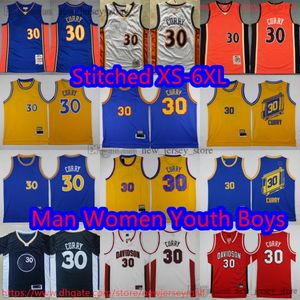 Custom S-6XL Throwback 2009-10 كرة السلة 30 Stephencurry Jersey Classic NCAA Davidsonwildcat College Yellow Blue Red Preseys Sports Sports