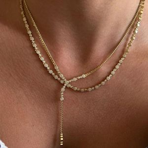 Chains Zircon Oval Round Pendant Necklace For Women French Vintage Simple INES Titanium Steel Choker Jewelry 2024 Birthday Gift