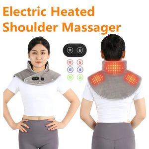 Massaging Neck Pillowws Neck Heating Pad Wrap Heated Shoulder Massager Cervical Relieve Pain Relief USB Electric Fatig Warming Back Brace Compress Tool 231202