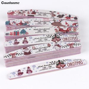 Nail Files 20Pcs/50Pcs Nail Art Files Gel Polishing Remover Christmas Design Buffer 100/180/240 Grit Pedicure Grinding Nails Accessoires 231202