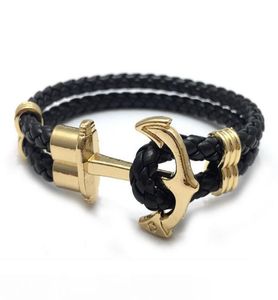 Weave Leather Bracelets Handmade Designer Bracelets Women Men Luxury Charm Silver Anchor Bracelets Magnet Man Bangles Handknit Fe1954191