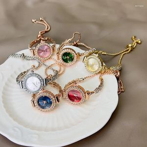 Wristwatches Luxury Rhinestone Bracelet Watch Women's Quartz Alloy Diamond Snake Shaped Unique And Adjustable Strap Clock Reloj