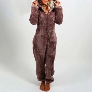 Ropa de dormir para mujer Otoño Invierno Pijama Felpa y Espesar Mameluco Pijamas Manga larga Mantener caliente Onesie Ropa para niñas Homewea 231201