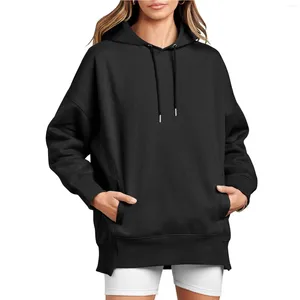 Kadın Hoodies Büyük Boyut Polar Drop Long Tunik Kadın Zip Hoodie Sweatshirt Sweatshirt Elbise Kadın