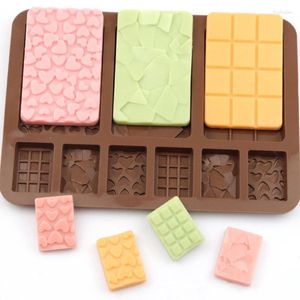 Bakningsformar 9 Kavitet Våffel Choklad Mögel Diy Fondant Cake Decorating Tools Jelly Block Bar Ice Tray Biscuits Mold Kitchen