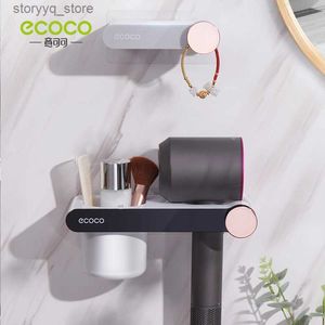 Toothbrush Holders ECOCO Hands Free Hair Dryer Holder Free Punching For Hair Dryer Placement Rack Bathroom Organizer Storage Rack Dryer Hanger Q231202