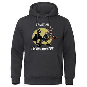 Herrtröjor tröjor litar på mig im en ingenjör tryck hoodies man pure fleece casual kläder runda nacke hoody classic överdimensionerade tröjor 231201