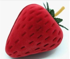 Jewelry Box Cute Strawberry Flocking Ring Jewelry Case Earring Ear Stud Case Gift Container Display Box Jewelry Packaging 20pcs/lot