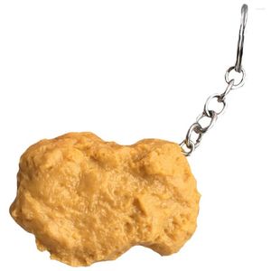Keychains Metal Key Ring Chicken Keychain Fake Fried Hanging Simulation Food Rings Fired Student